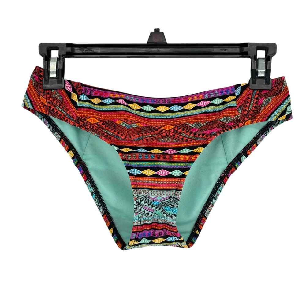 Black Bikini Set Embroidered Top 36D Print  Bikini Bottom Medium 2 Piece Swim - Picture 4 of 10